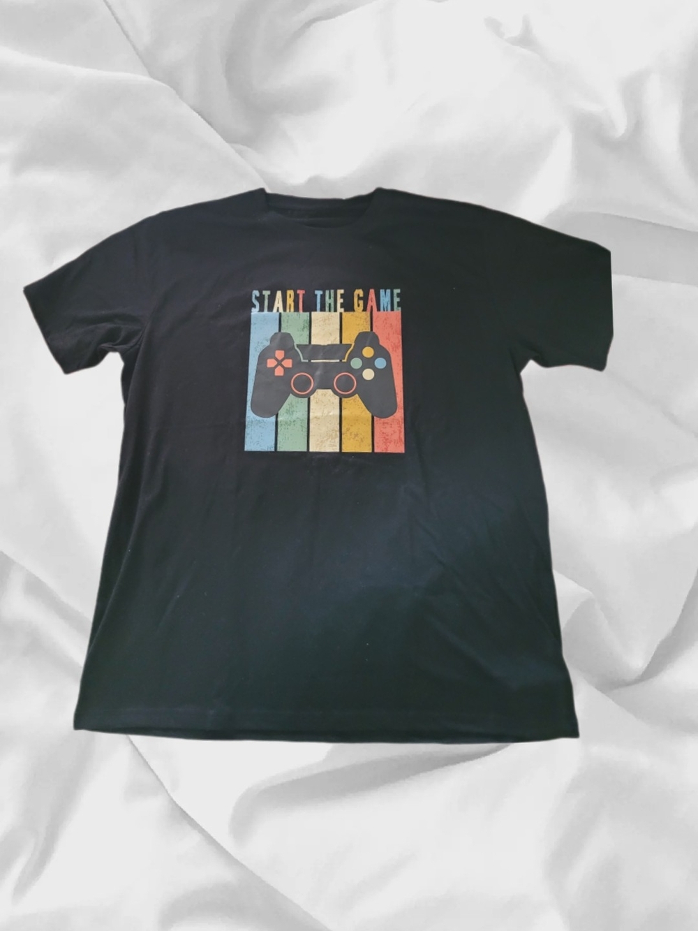 Black 'Start The Game' Gamer Graphic Tee
